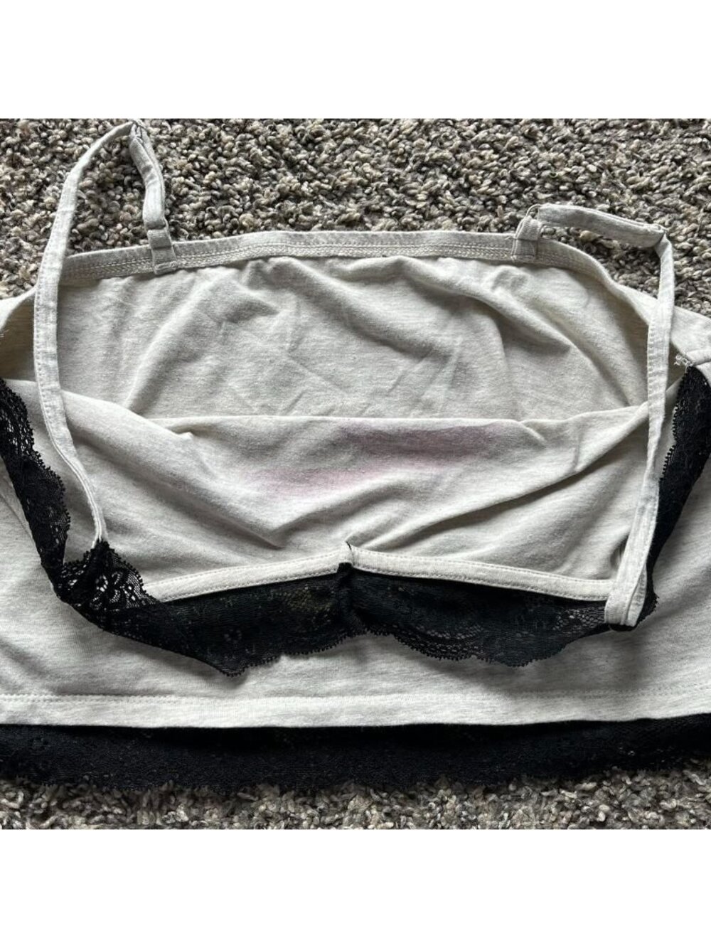 Women's Light Gray Mushroom Small Crop Top Lace Cottagecore Fairy Whimsigoth - Picture 3 of 6